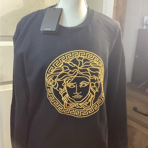 Versace Sweaters - Versace Black and Gold Crewneck Sweater